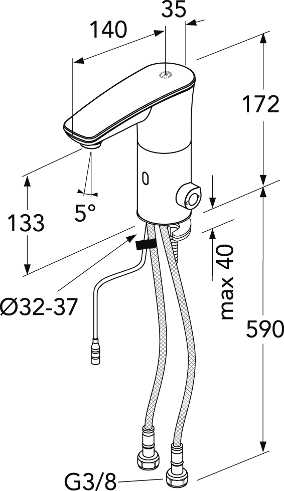 Washbasin mixer Sensoric 1.0 Lead-free, sensor mixer - Gustavsberg