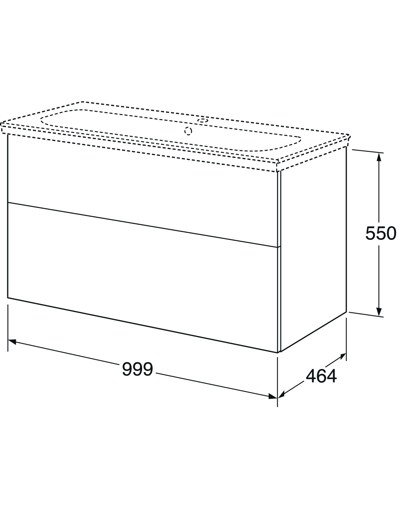 Bathroom Artic 100 Cm Without Sink Black Oak Gustavsberg