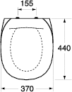 Toalettseter - standard - Standardsete produsert i polypropylen (PP)
Passer til toaletter i 300-serien og Arctic