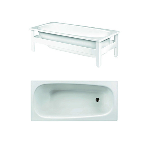 Bathtub with support frame - 1570x700 - Standard bathtub designed for replacement/update
Exterior enamel and support to simplify cleaning
Premium quality titanium alloy steel