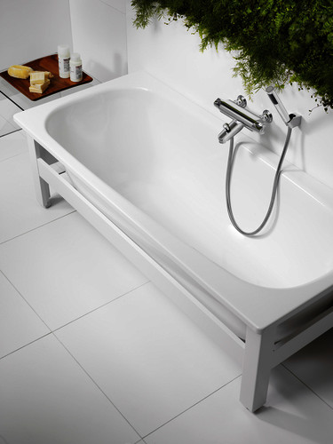 Bathtub with support frame - 1570x700 - Standard bathtub designed for replacement/update
Exterior enamel and support to simplify cleaning
Premium quality titanium alloy steel