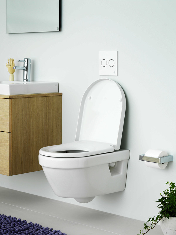 Vägghängd toalett 5G84 - Hygienic Flush - Städvänlig och minimalistisk design
Med öppen spolkant för enklare rengöring
Spolar ända upp till kanten