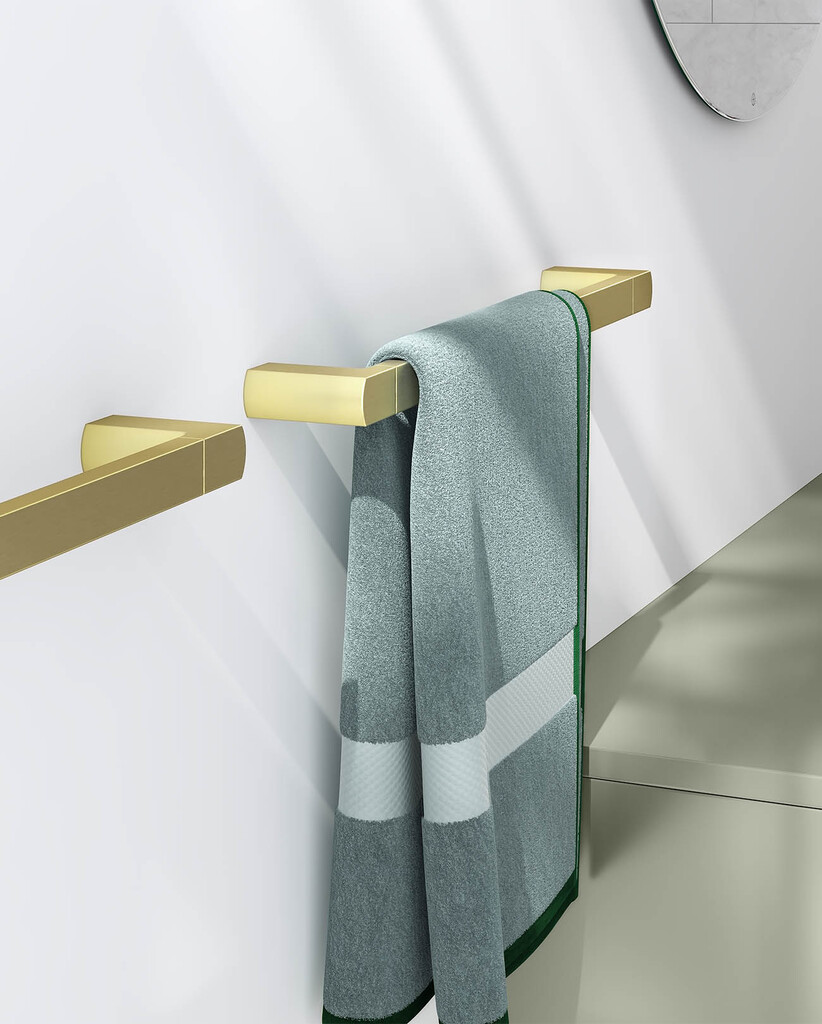 Towel bar Square Brushed brass 450 mm Gustavsberg