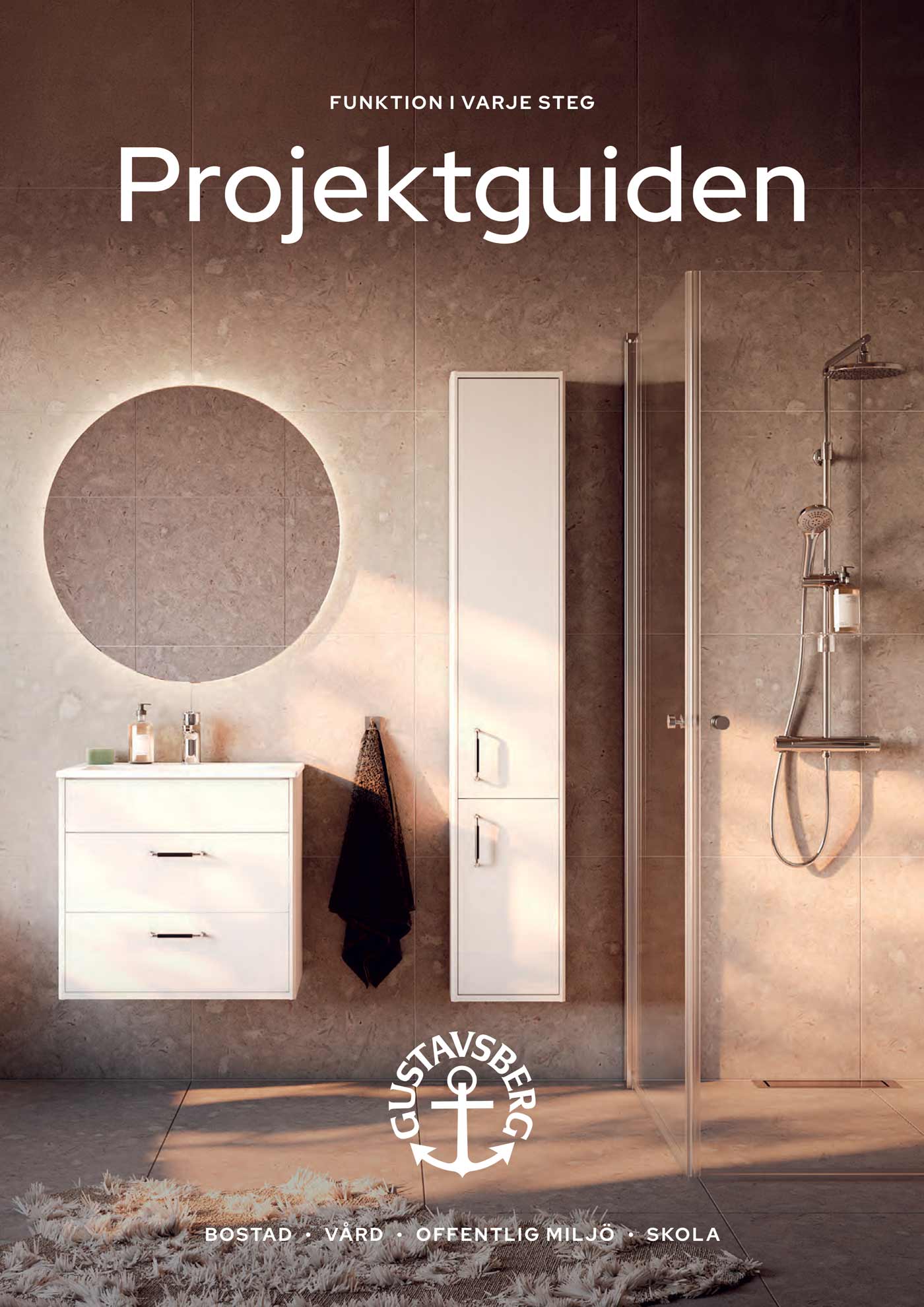 Projektguide - bild på ett badrum med produkter för projekt