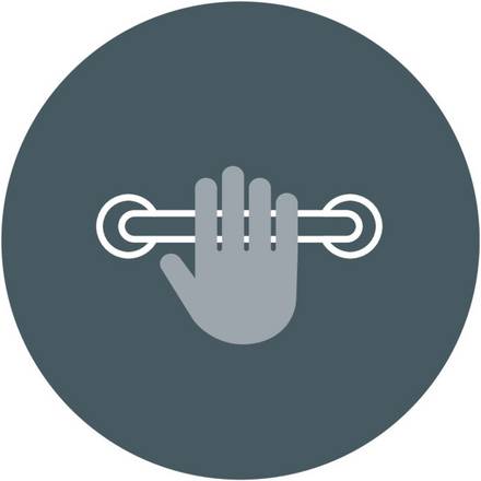 Symbol for support handles.